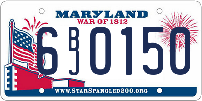 MD license plate 6BJ0150