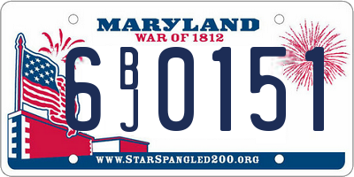 MD license plate 6BJ0151
