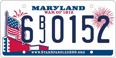 MD license plate 6BJ0152