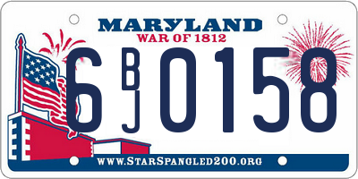 MD license plate 6BJ0158