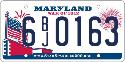 MD license plate 6BJ0163