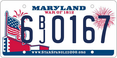 MD license plate 6BJ0167