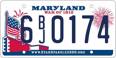 MD license plate 6BJ0174