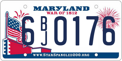 MD license plate 6BJ0176