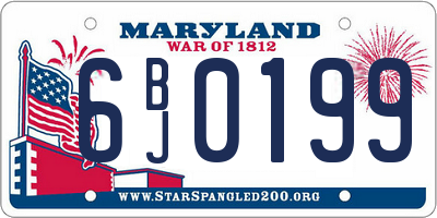 MD license plate 6BJ0199