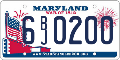 MD license plate 6BJ0200