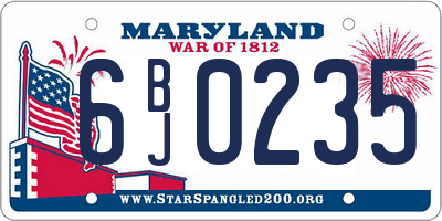 MD license plate 6BJ0235