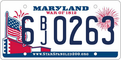 MD license plate 6BJ0263