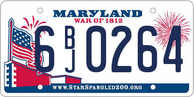 MD license plate 6BJ0264