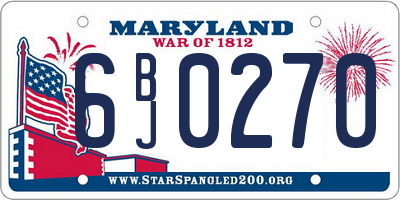 MD license plate 6BJ0270