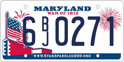 MD license plate 6BJ0271