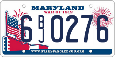 MD license plate 6BJ0276