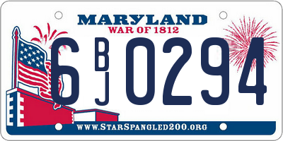 MD license plate 6BJ0294