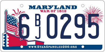 MD license plate 6BJ0295