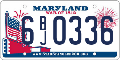 MD license plate 6BJ0336