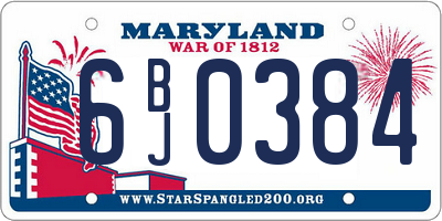 MD license plate 6BJ0384