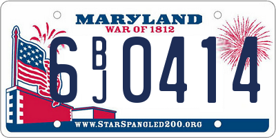 MD license plate 6BJ0414