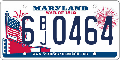 MD license plate 6BJ0464