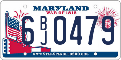 MD license plate 6BJ0479