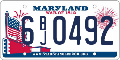 MD license plate 6BJ0492