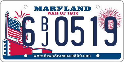 MD license plate 6BJ0519