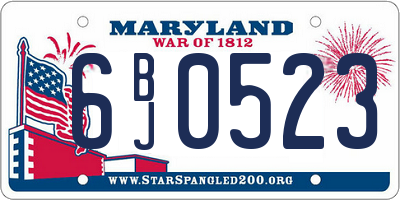 MD license plate 6BJ0523