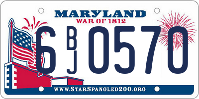 MD license plate 6BJ0570
