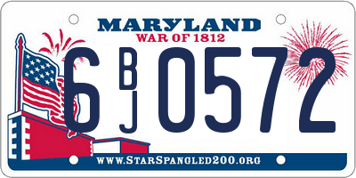 MD license plate 6BJ0572