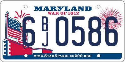 MD license plate 6BJ0586
