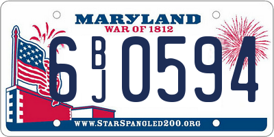 MD license plate 6BJ0594