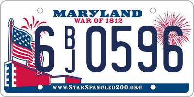 MD license plate 6BJ0596