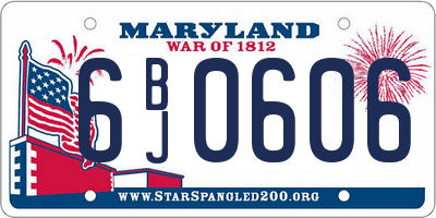 MD license plate 6BJ0606