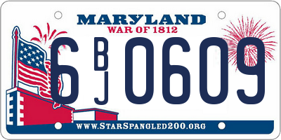 MD license plate 6BJ0609