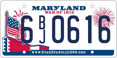 MD license plate 6BJ0616