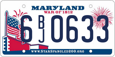 MD license plate 6BJ0633