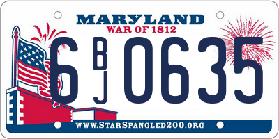 MD license plate 6BJ0635