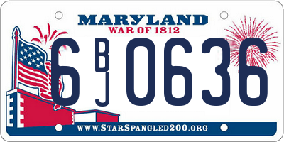 MD license plate 6BJ0636