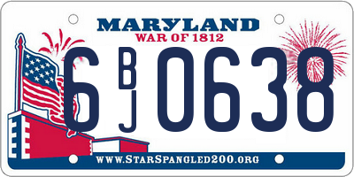 MD license plate 6BJ0638