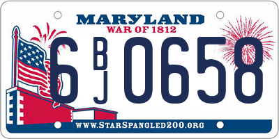 MD license plate 6BJ0658