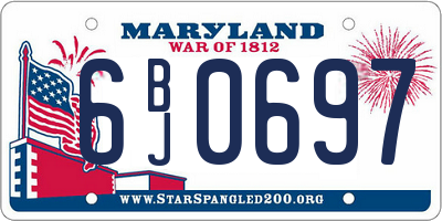 MD license plate 6BJ0697