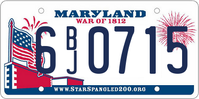 MD license plate 6BJ0715