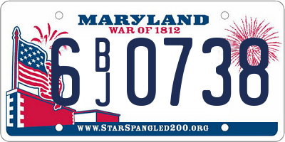 MD license plate 6BJ0738
