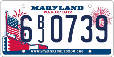 MD license plate 6BJ0739