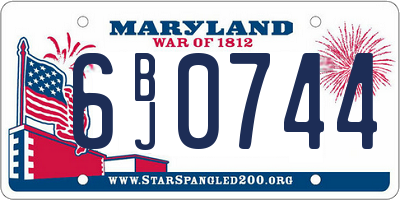 MD license plate 6BJ0744