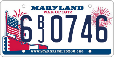 MD license plate 6BJ0746