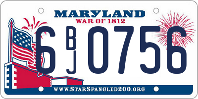 MD license plate 6BJ0756