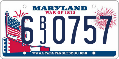 MD license plate 6BJ0757