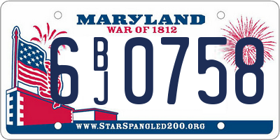 MD license plate 6BJ0758