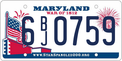 MD license plate 6BJ0759