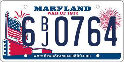 MD license plate 6BJ0764